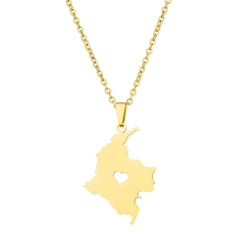 Collana con pendente a cuore minimalista in acciaio inossidabile con finitura placcata per unisex, stile catena O