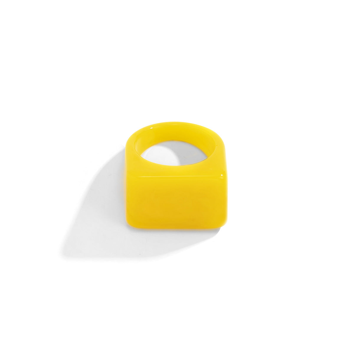 Minimalist Geometric Square Resin Ring for Women