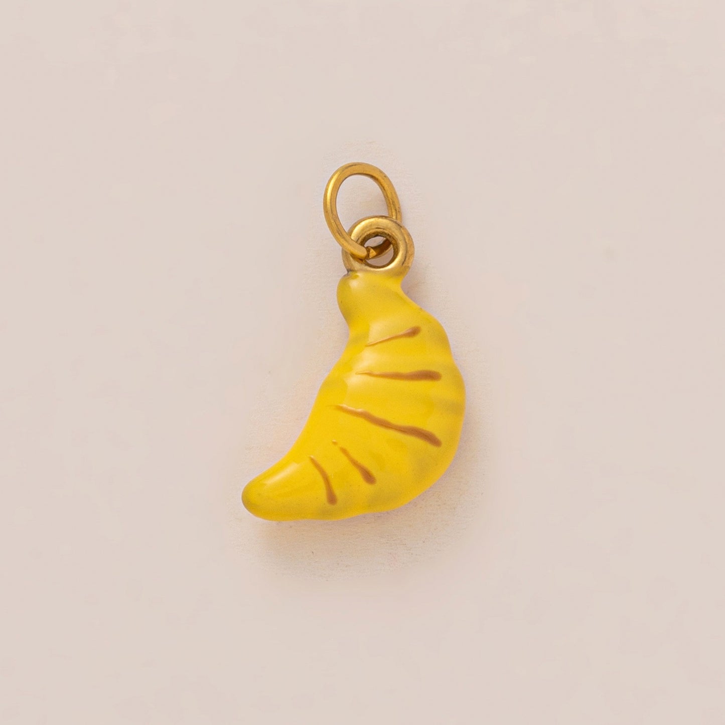 Vintage 18K Gold Plated Stainless Steel Irregular Canned Fish Charm Bar for Women
