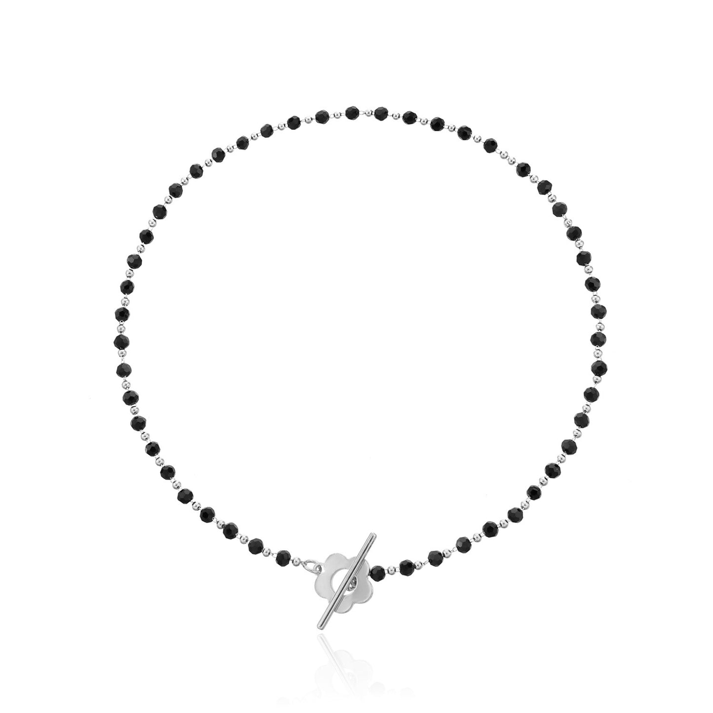 Minimalist Floral Rhinestone Alloy Necklace, Plated Regular Chain, Fashion Casual Jewelry for Women