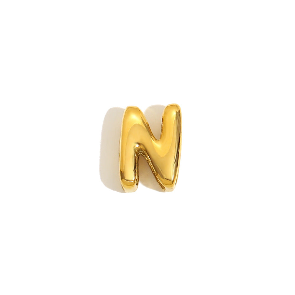 Collana Minimalista con Ciondolo a Lettera da Donna in Acciaio Inox con Placcatura in Oro 18K Design Cavo