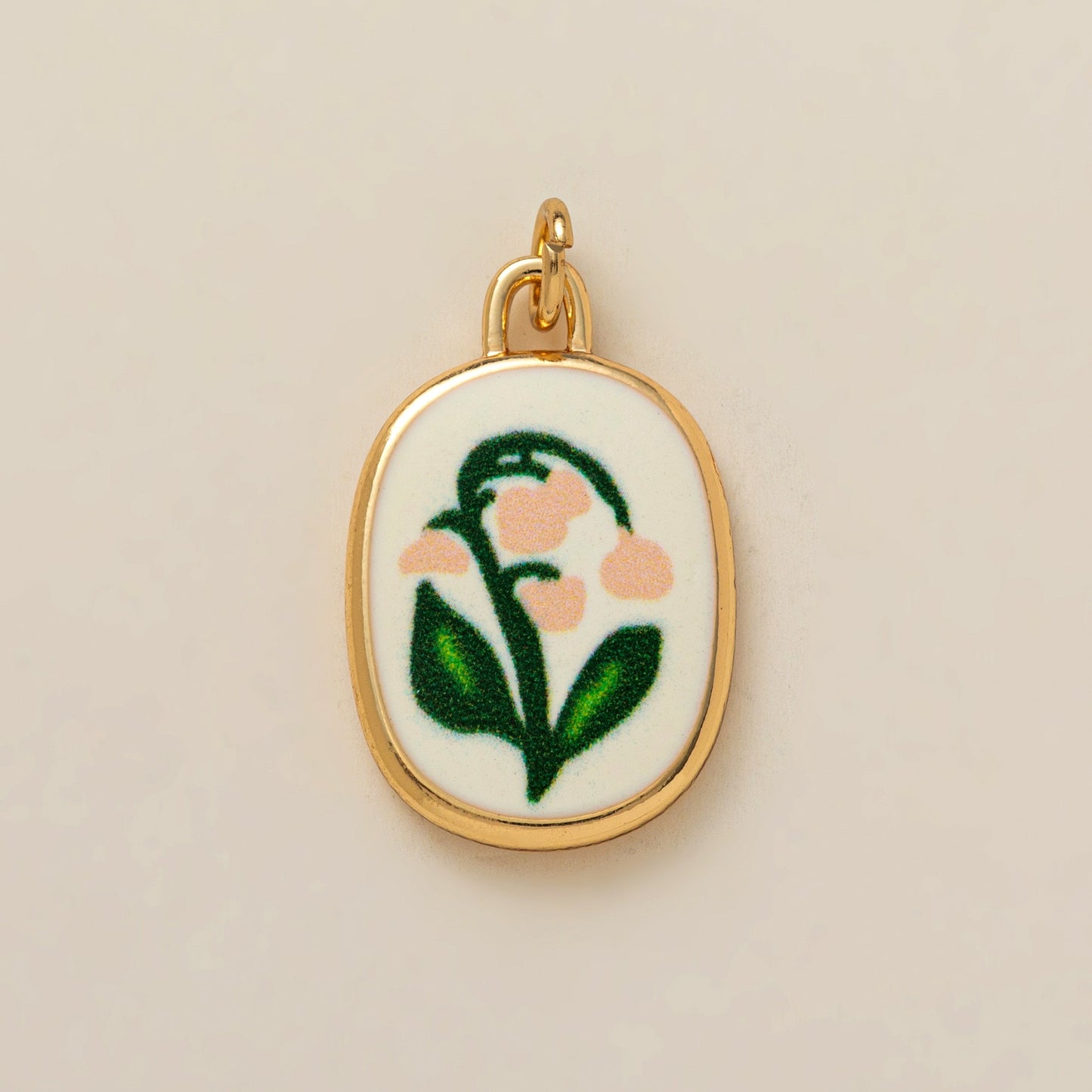 Minimalist Round Floral Brass Plated Shoe Charm Pendant