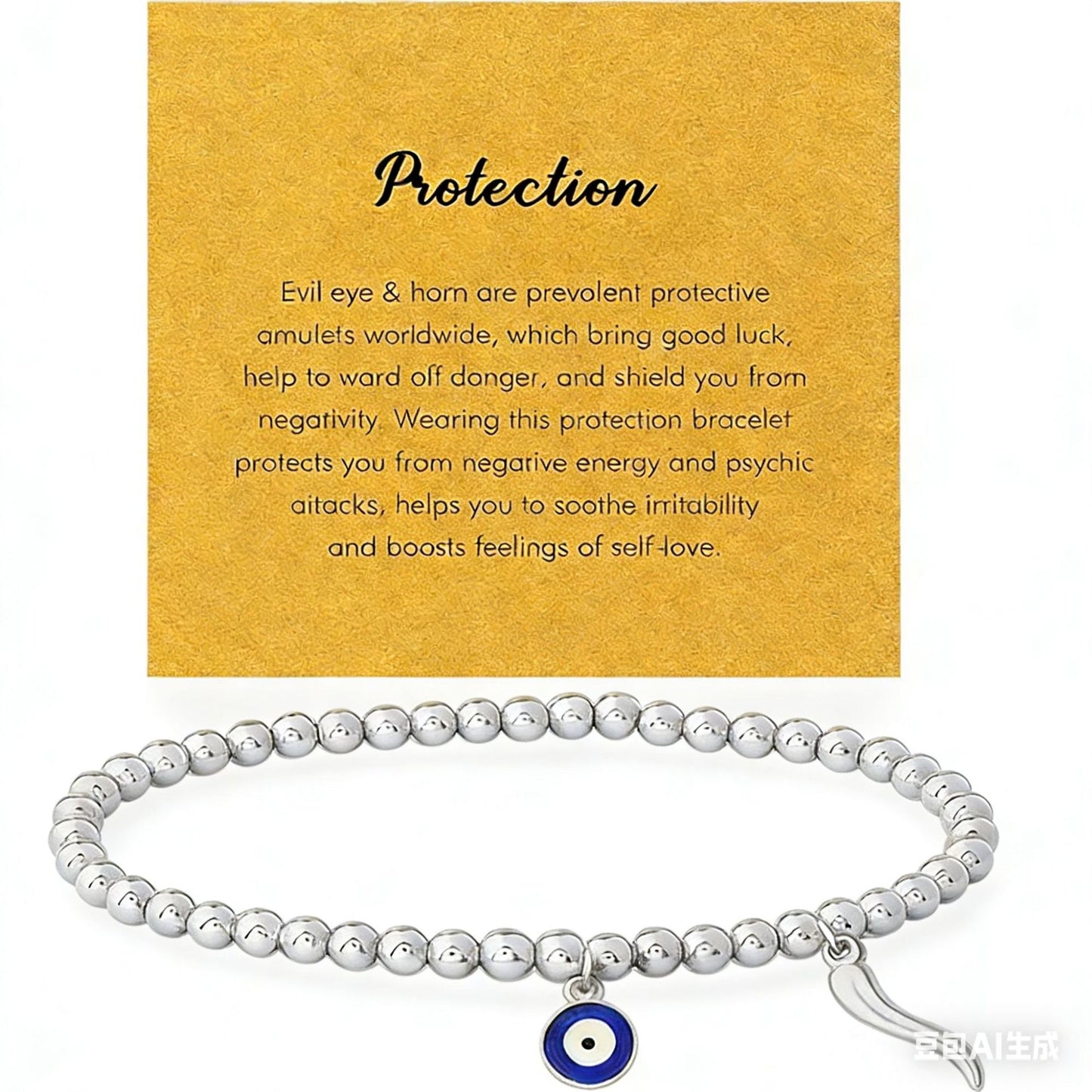 Fashionable Stainless Steel Evil Eye Twisted Horn Chili Pendant Necklace with Cable Chain for Women