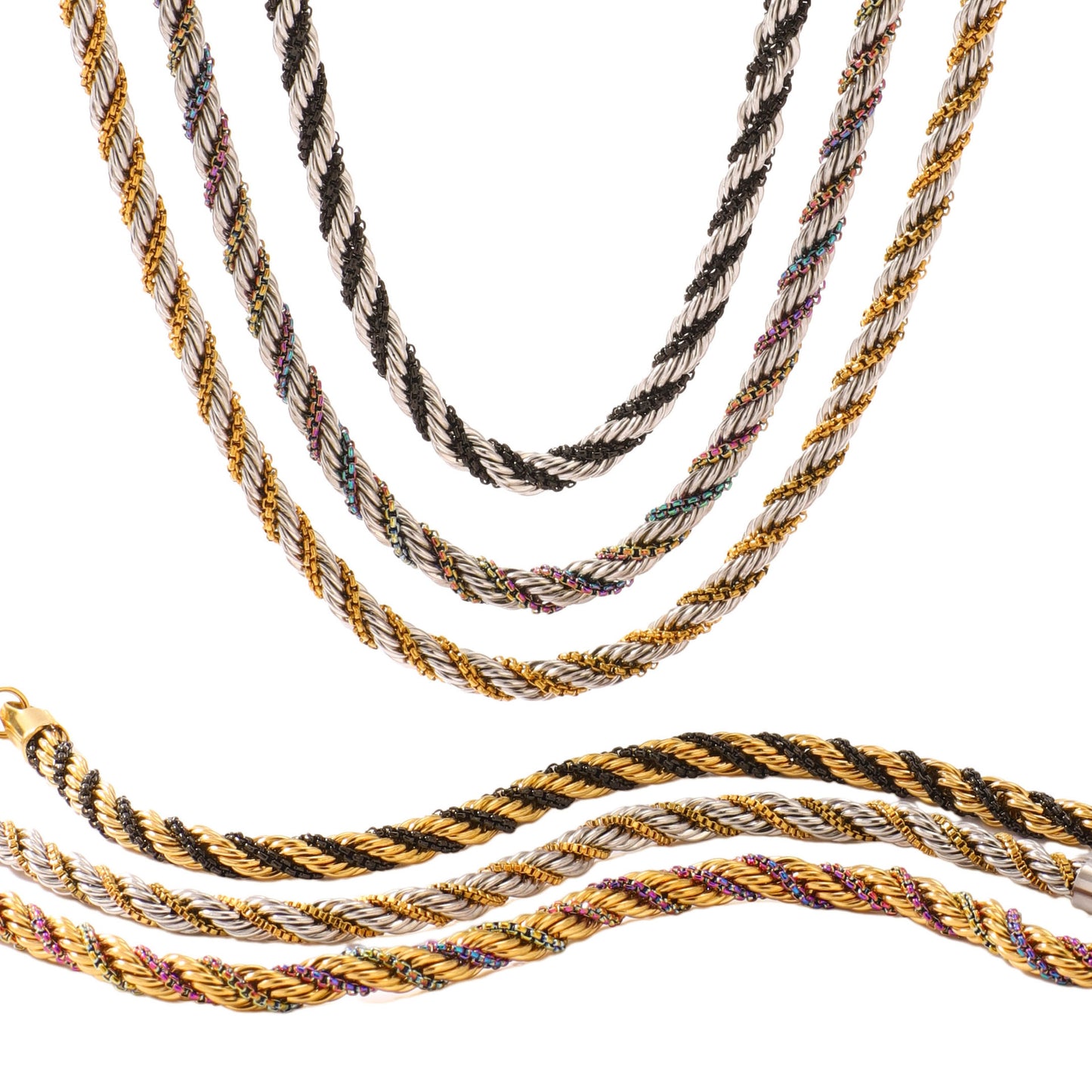 Collana Minimalista in Zirconia a Forma di Petalo in Acciaio Inox con Placcatura Sottovuoto in Oro 18K da Donna — Delicata Catena Clavicolare