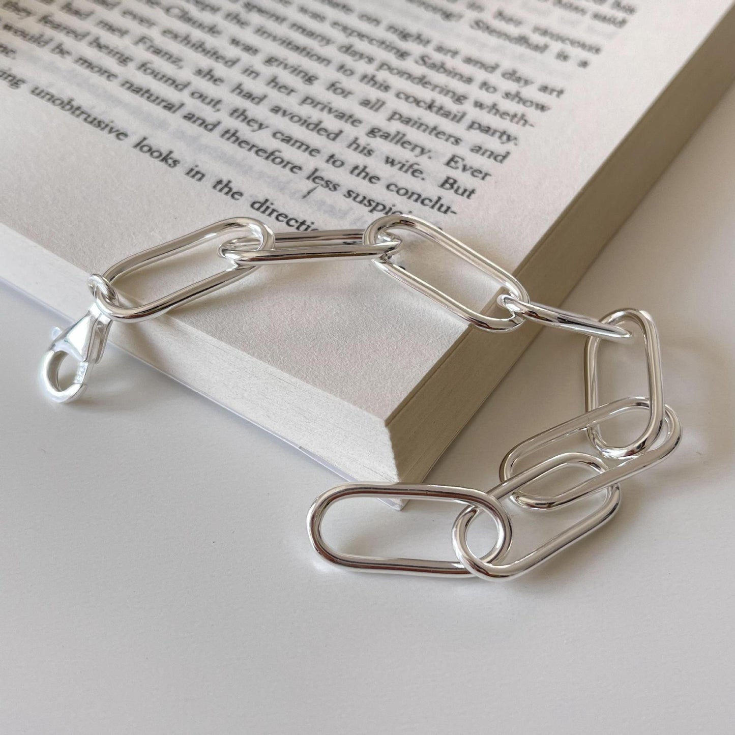 Bracciale geometrico rotondo minimalista in Argento Sterling 925 da donna