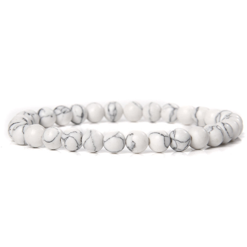 Elegant Casual Geometric Natural Agate Beaded Bracelet Unisex 6mm
