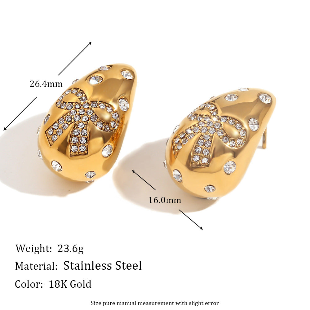 Orecchini da donna con stella marina floreale vintage in acciaio inossidabile placcati oro 18K