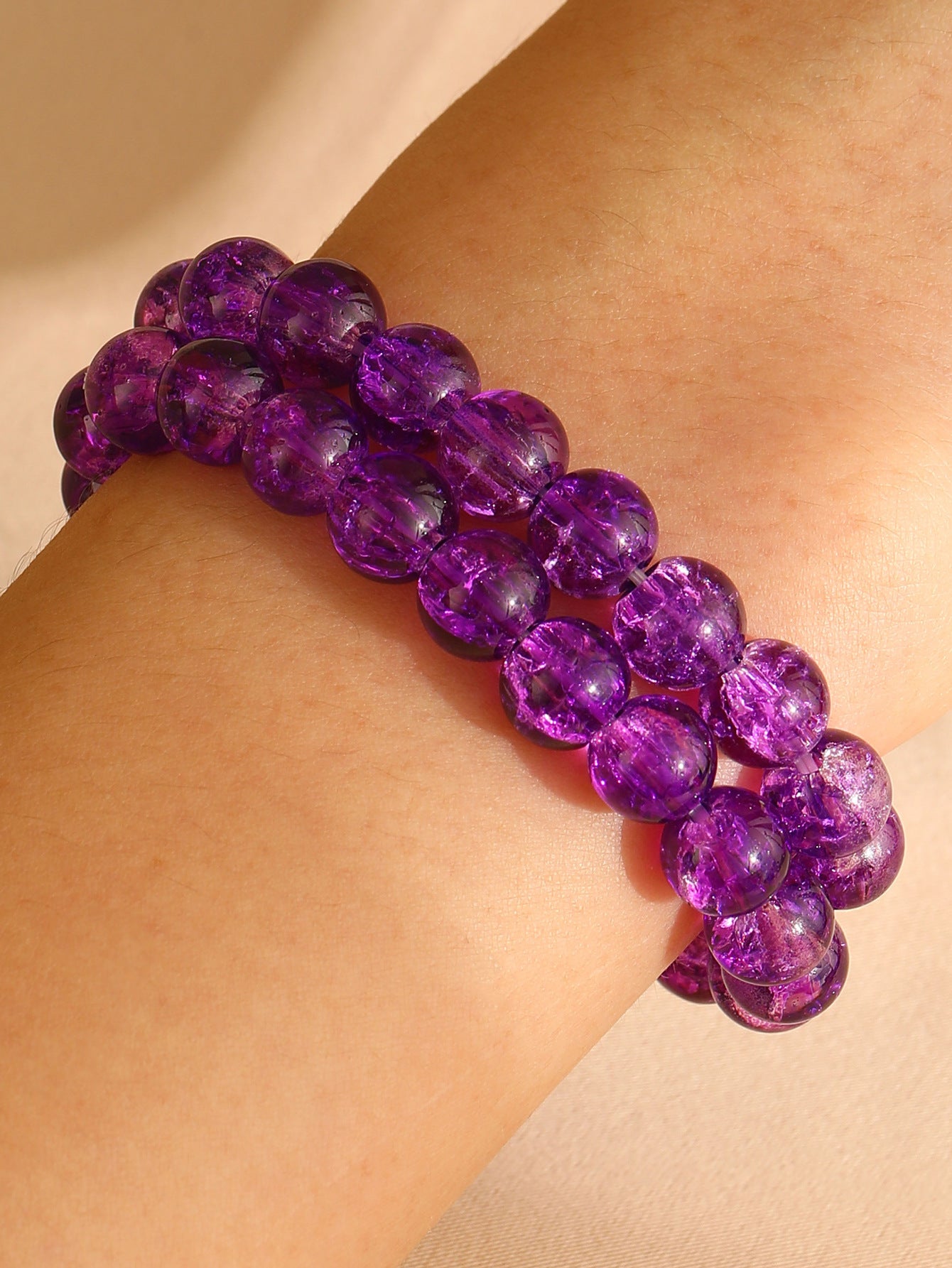 Pulsera redonda minimalista de cuentas para mujer con cuentas de cristal artificial Colección de Navidad Joyería navideña