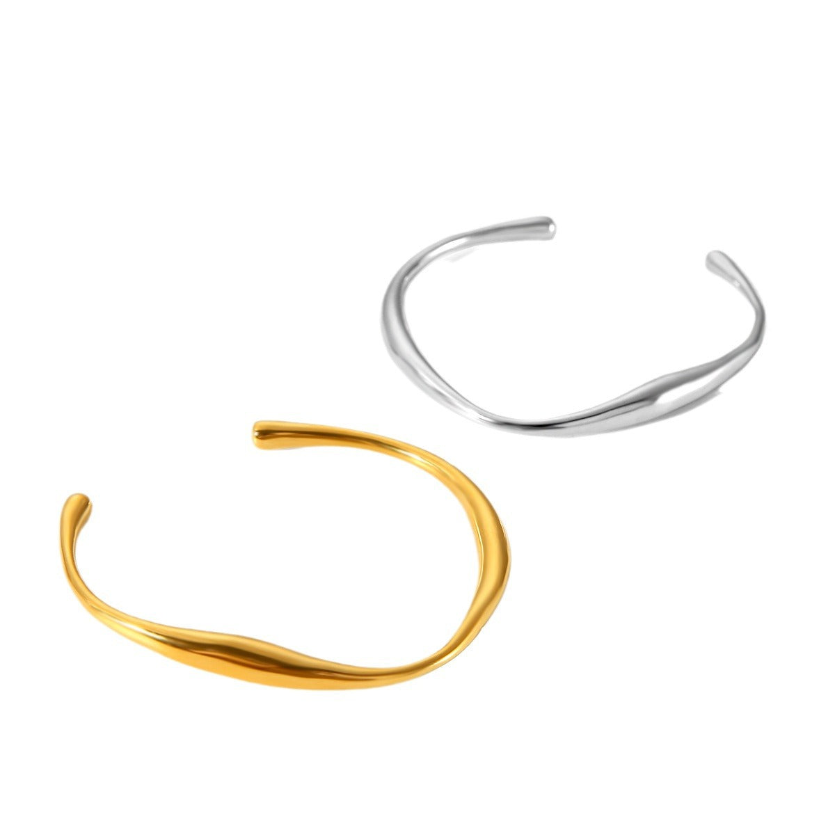 Bracciale geometrico irregolare minimalista in acciaio inossidabile con placcatura per donna