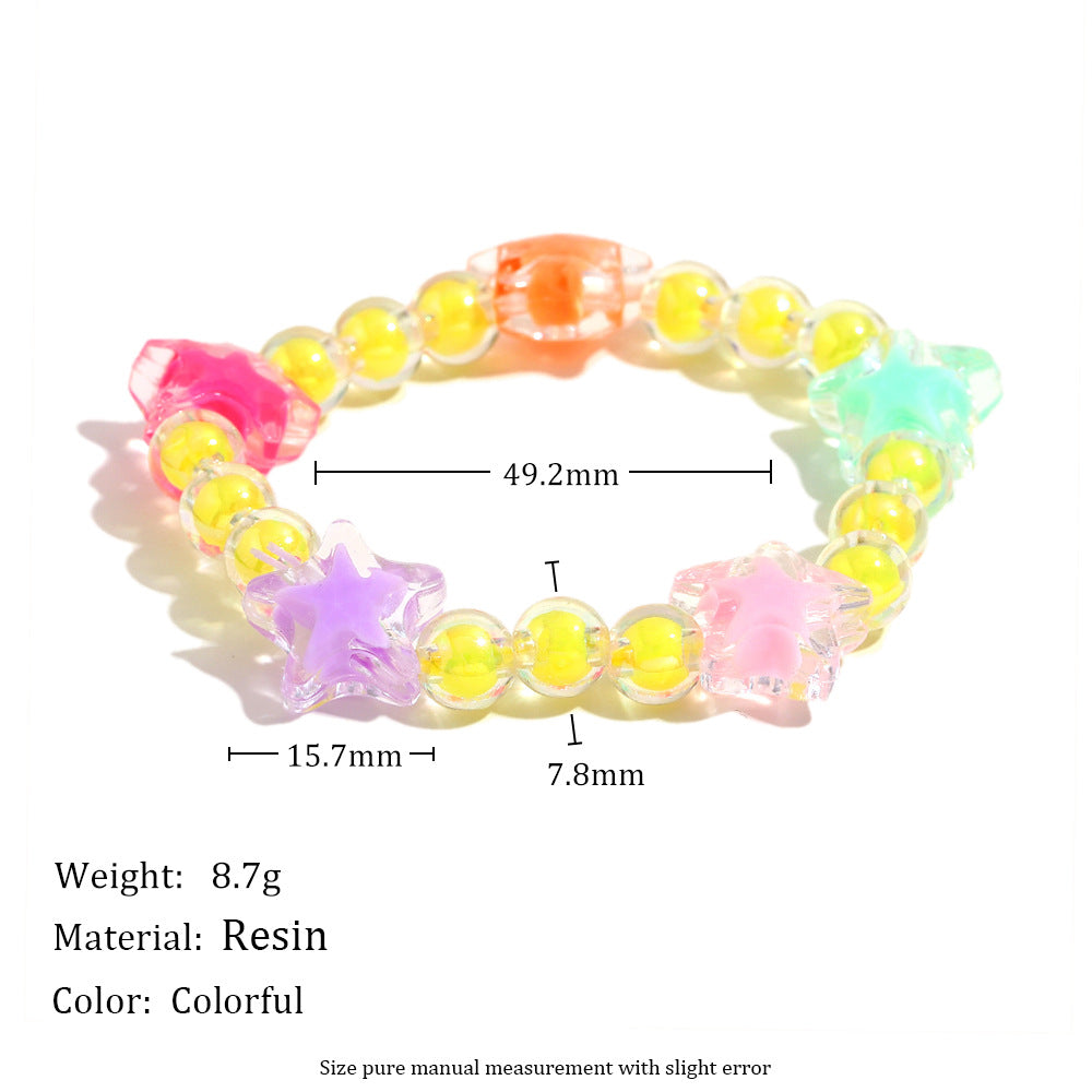 Minimalist Star-Shaped Acrylic Bracelet in Jelly Colors Geometric Fashion Accessory for Women