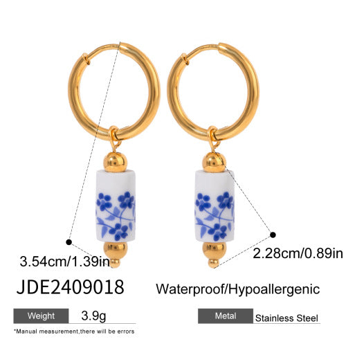 Luxury Gold Plated Geometric Star Stainless Steel Earrings for Women