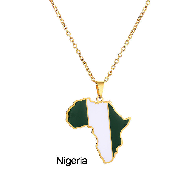 Collar con colgante geométrico de acero inoxidable con acabado esmaltado para moda unisex y uso diario