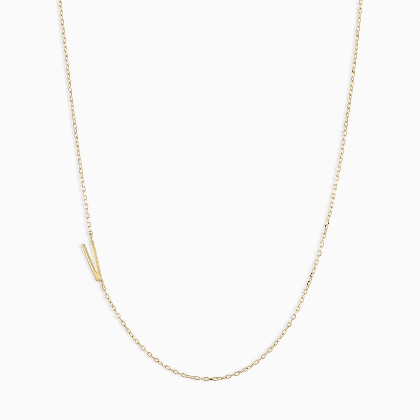 Collana con ciondolo a lettera maiuscola minimalista in acciaio inossidabile da donna con catena a maglie e finitura placcata
