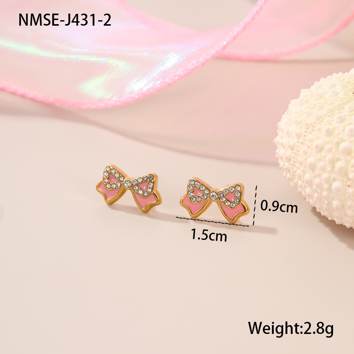 Conjunto de collar, pendientes y pulsera de acero inoxidable esmaltado con diseño floral minimalista de corazón geométrico para mujer