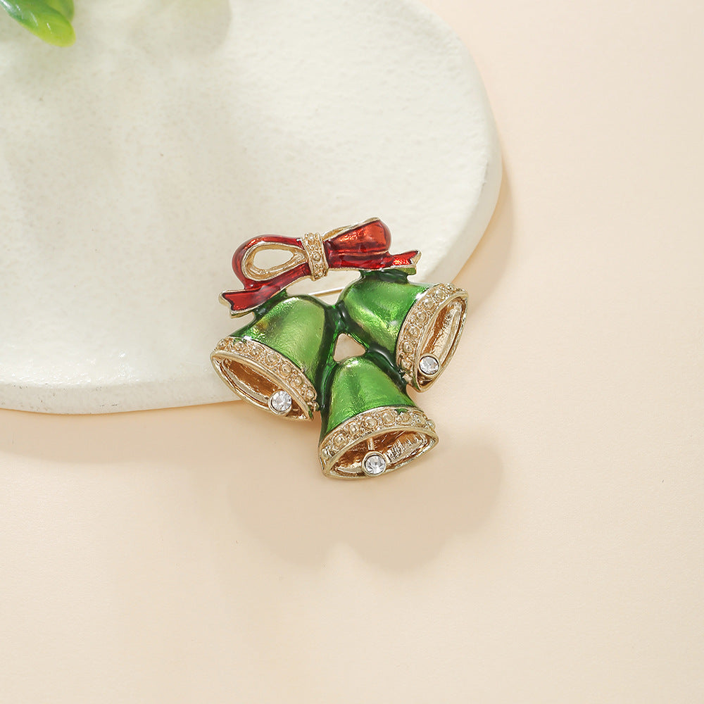 Geometric Drip Oil Plated Alloy Brooch with Christmas Pumpkin Reindeer Snowman Sleigh Ghost Apple Designs for Women