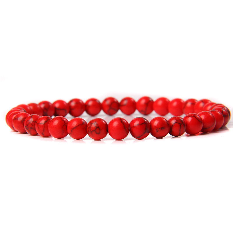 Sweet Natural Gemstone Round Beaded Stretch Bracelet Unisex