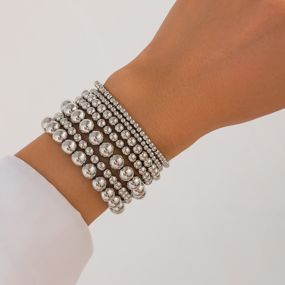 Minimalist Geometric CCB Beaded Bracelet Set Plated Women's Jewelry