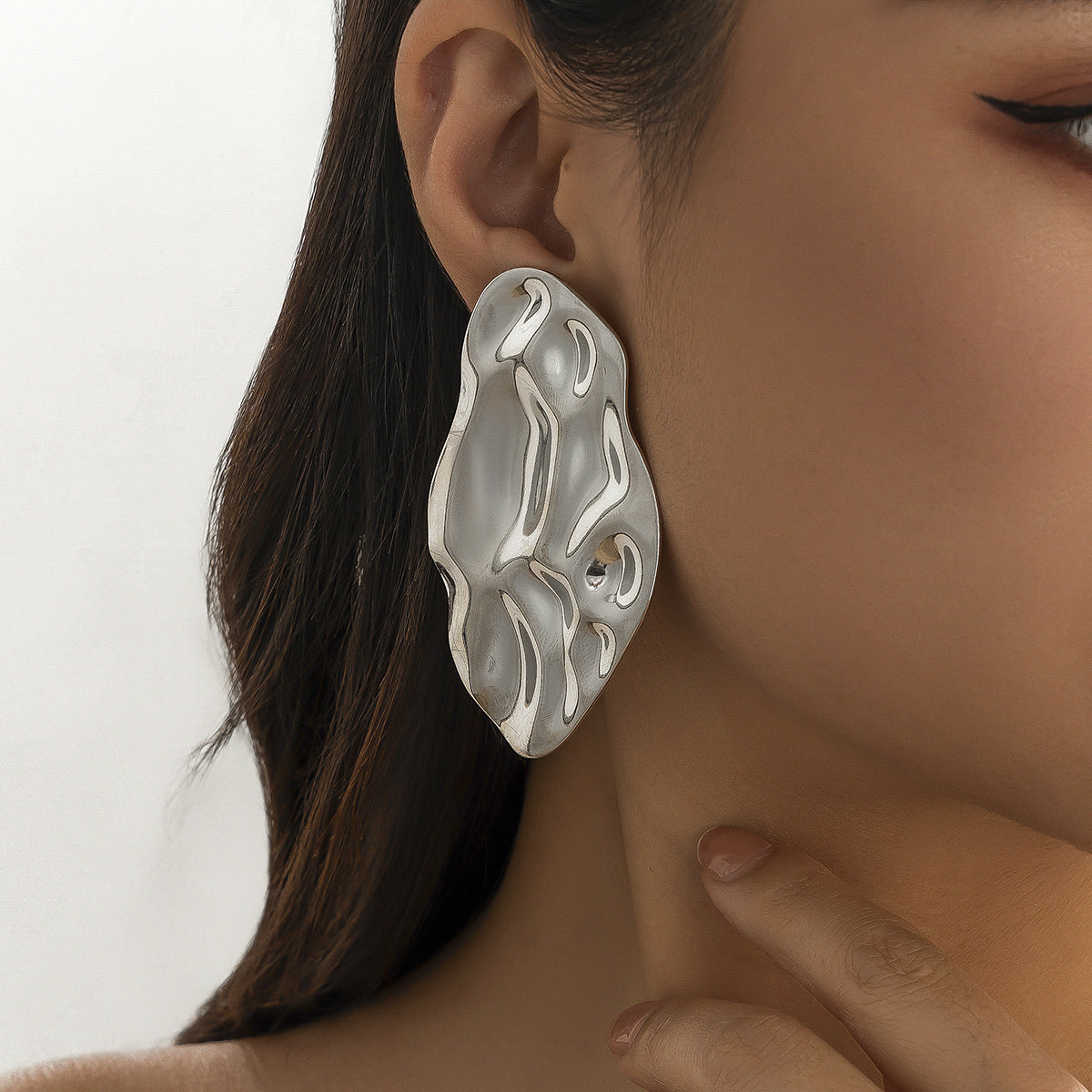 Geometric Round Plated Iron Earrings for Women