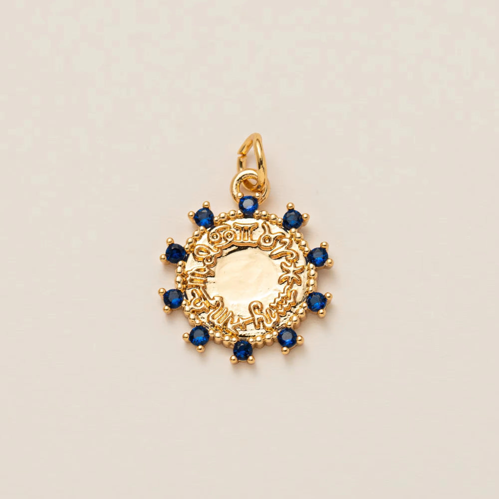 Minimalist Luxury 18K Gold Plated Cross Brass Pendant with Cubic Zirconia for Unisex