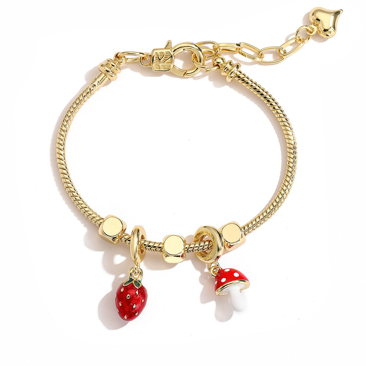 Bracciale minimalista da donna in rame a forma di aeroplano con placcatura in oro 18 carati e finitura smaltata