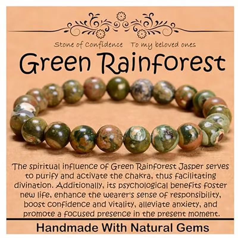 Minimalist Natural Stone Beaded Bracelet Unisex Geometric Round Handmade Jewelry Gift