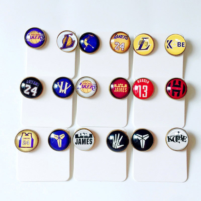 Pin de solapa metálico de equipos de baloncesto retro de la NBA - Insignia con gema vintage - Broche de Kobe Curry - Regalo para fans - Unisex