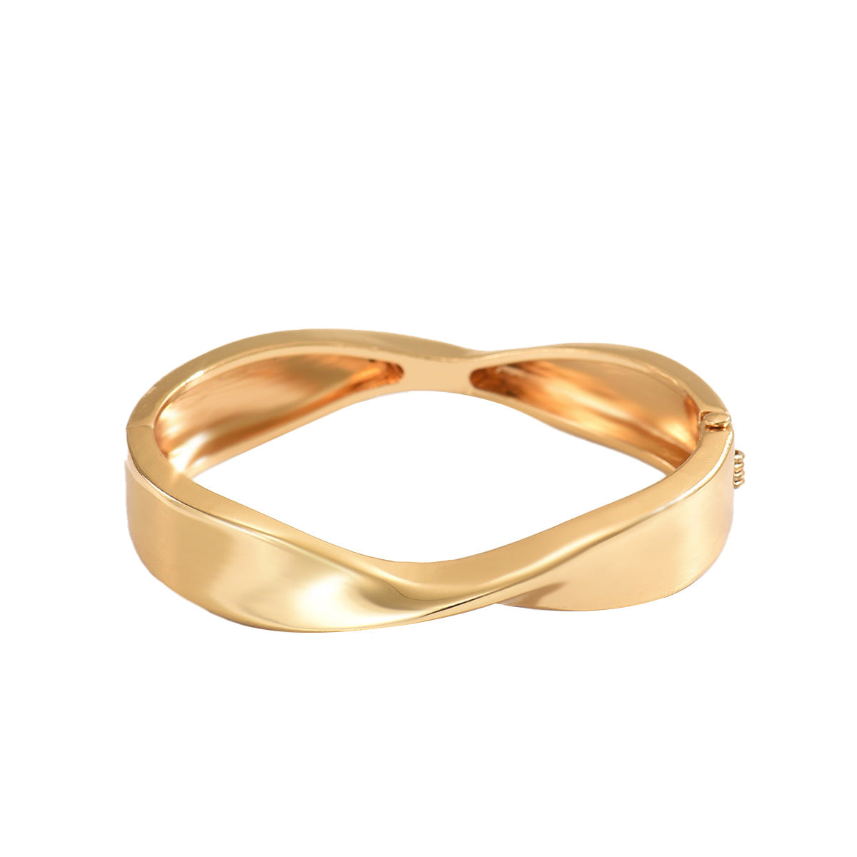 Pulsera geométrica minimalista de aleación pulida para mujer con acabado de superficie liso y estilo versátil