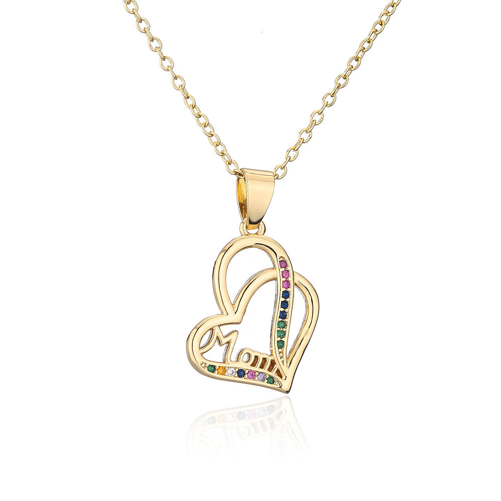 Collana con ciondolo a forma di cuore minimalista in rame placcato oro 18K da donna
