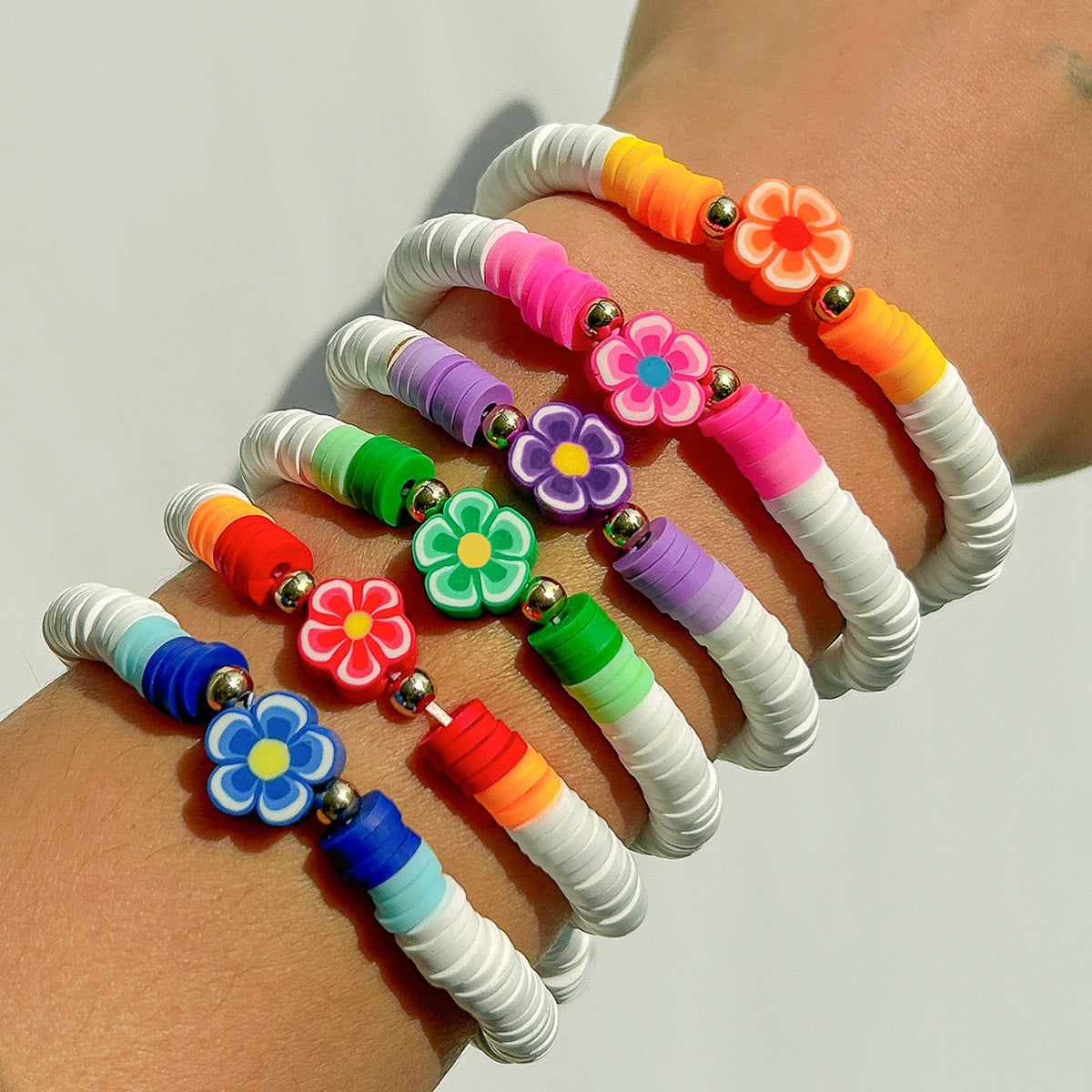 Bohemian Vintage Floral Plated Resin Bracelet for Women