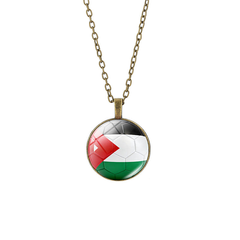 Sporty Round Geometric Alloy Plated Pendant Necklace with Crystal Charm for Unisex