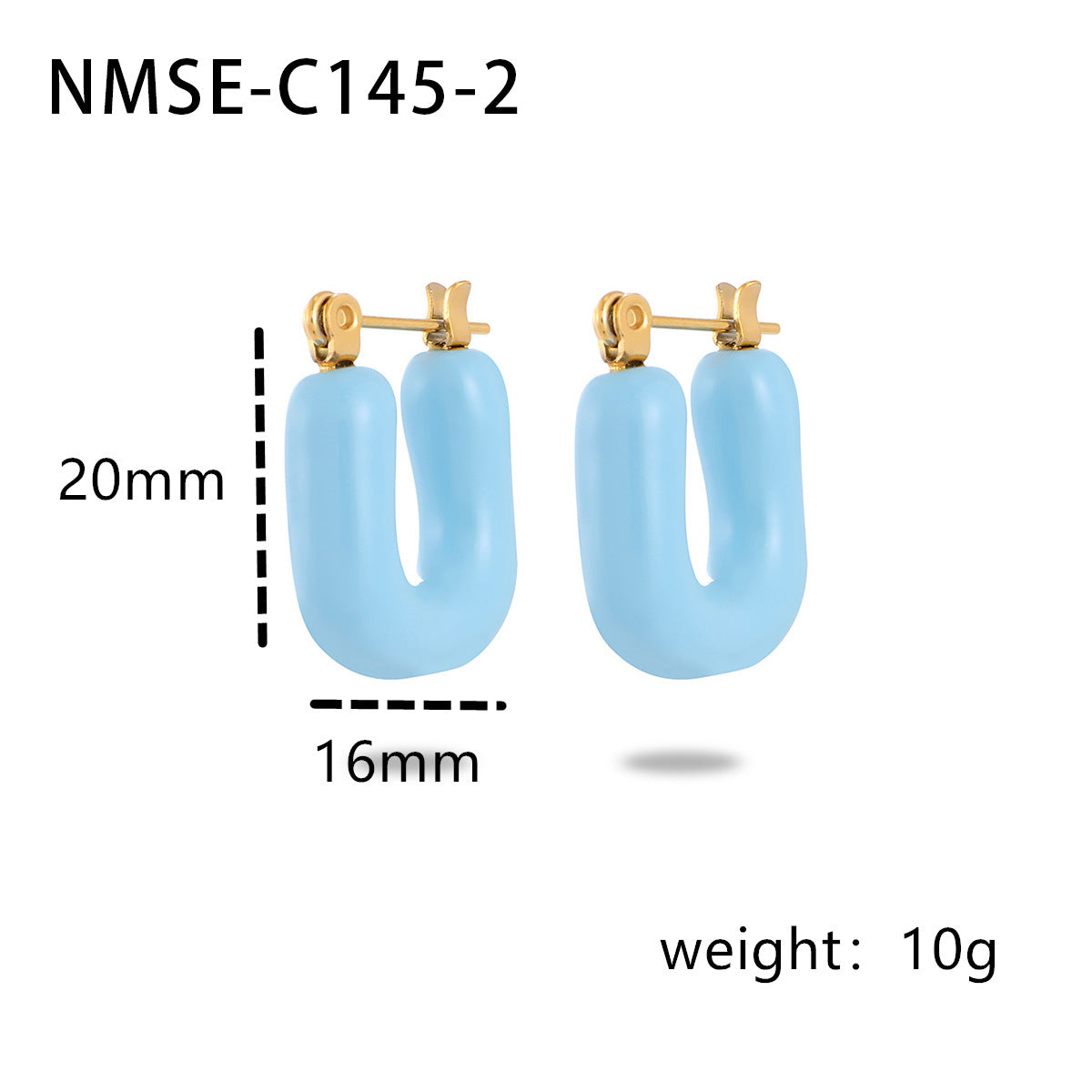 Pendientes franceses vintage de esmalte en forma de U de acero titanio para mujer, diseño irregular minimalista, joyería de moda de acero inoxidable