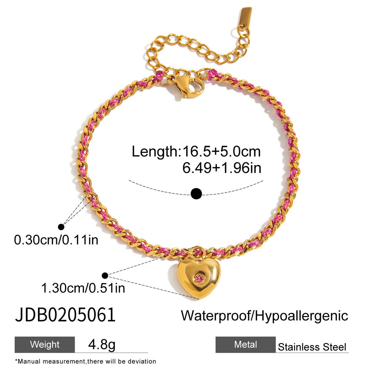 Bracciale con Chiusura OT Geometrica Ovale a Occhio di Demone in Acciaio al Titanio con Finitura Placcata per Donna
