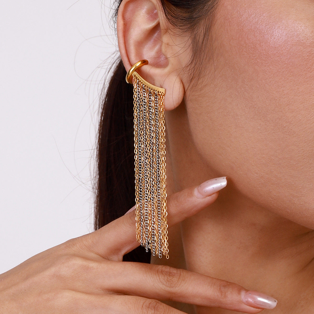 Pendientes Colgantes Minimalistas Geométricos de Acero Inoxidable con Acabado Chapado para Mujer