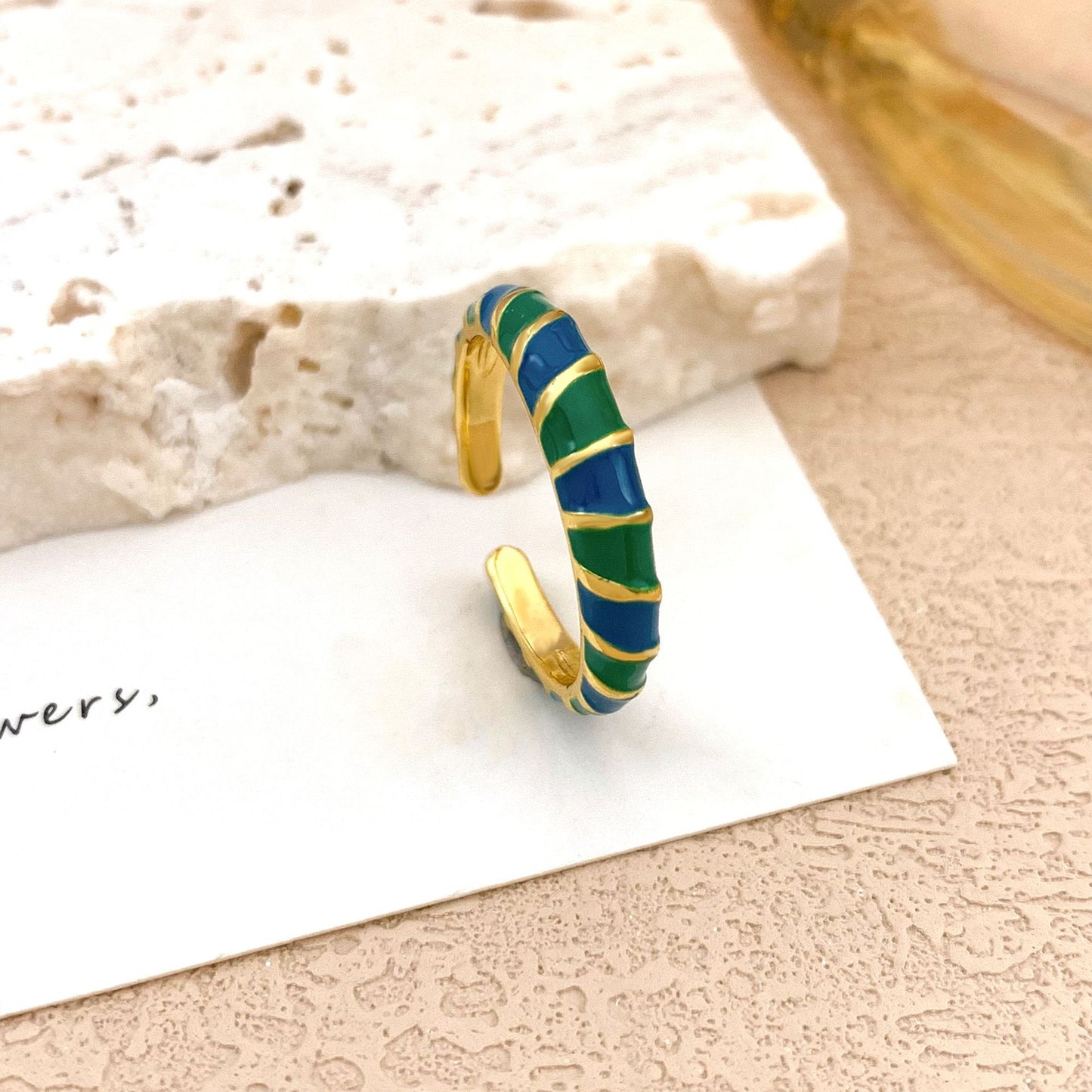 Minimalist Luxury Geometric Open Ring Alloy Gold Plated Women's Jewelry
