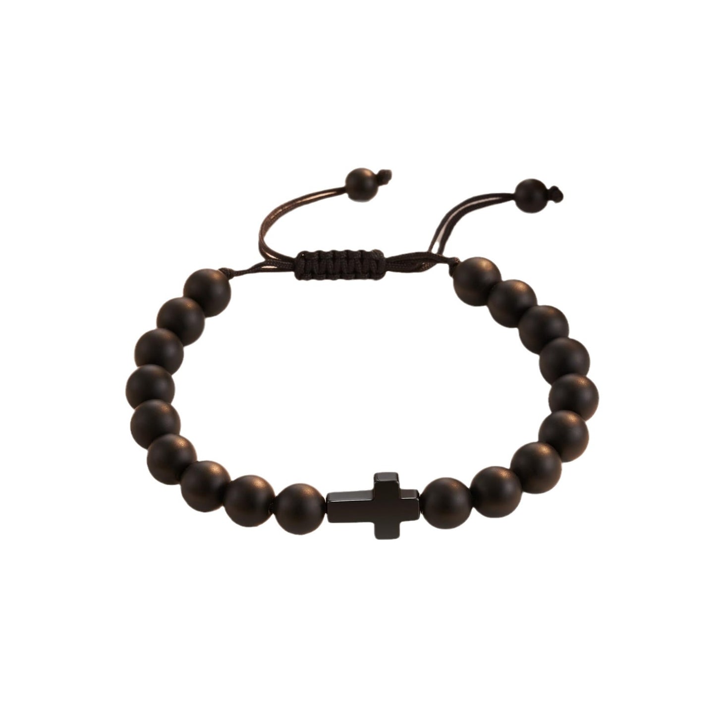 Cross Zebra Print Braided Bracelet Unisex