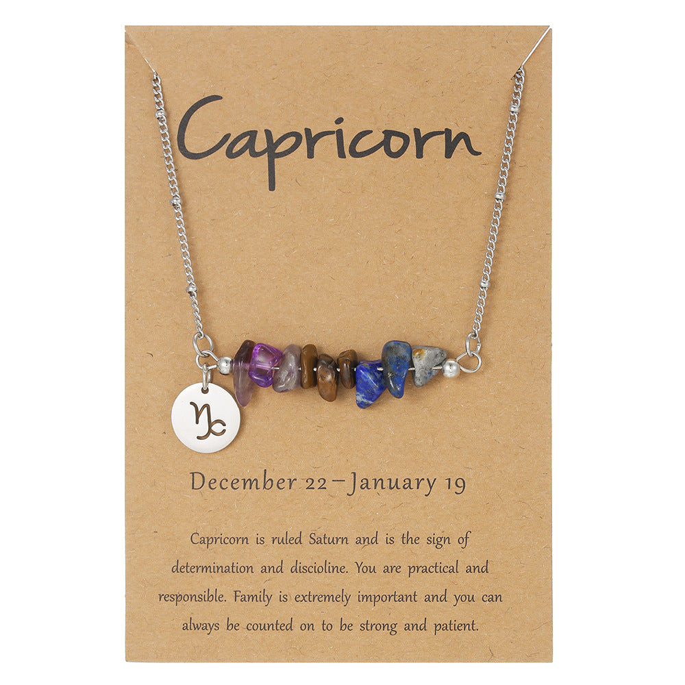 Fashion Elegant Stainless Steel Plated Constellation Pendant Necklace Unisex Cable Chain