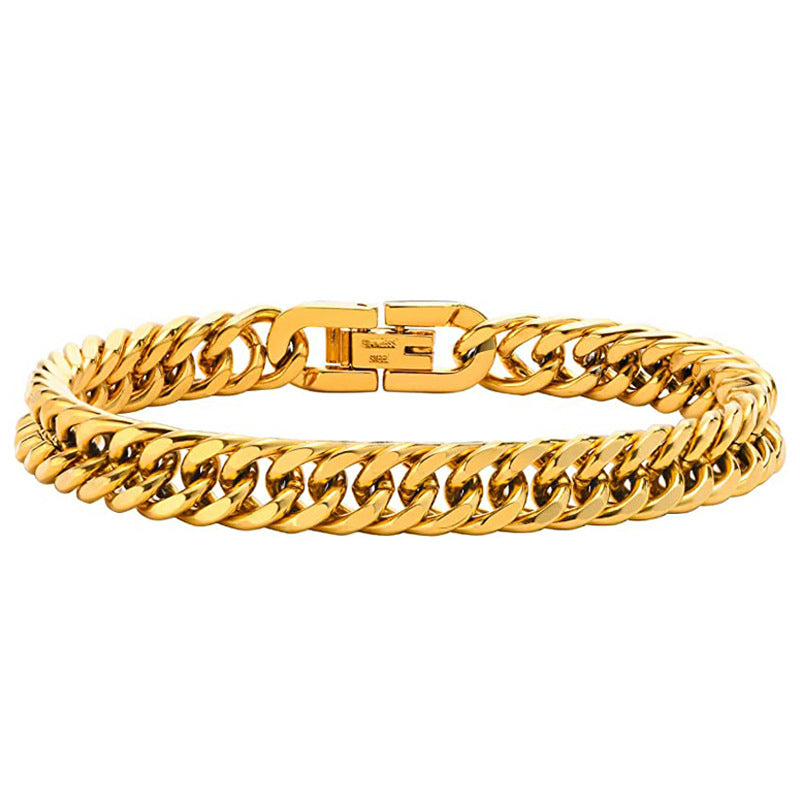 Bracciale geometrico da uomo in acciaio inossidabile con finitura lucida