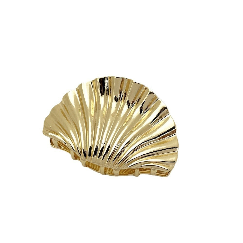 Fermaglio per Capelli a Morsa in Metallo da Donna Stile Punk Casual con Motivo a Guscio Placcato