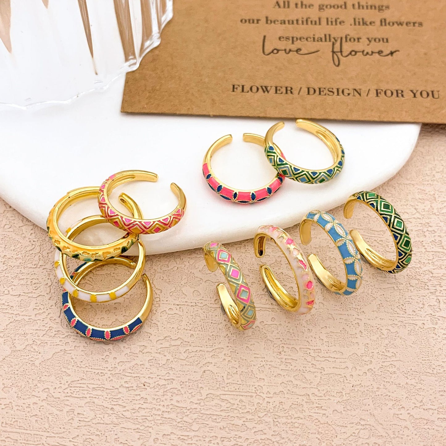 Bohemian Luxury Geometric Alloy Plated Ring for Women