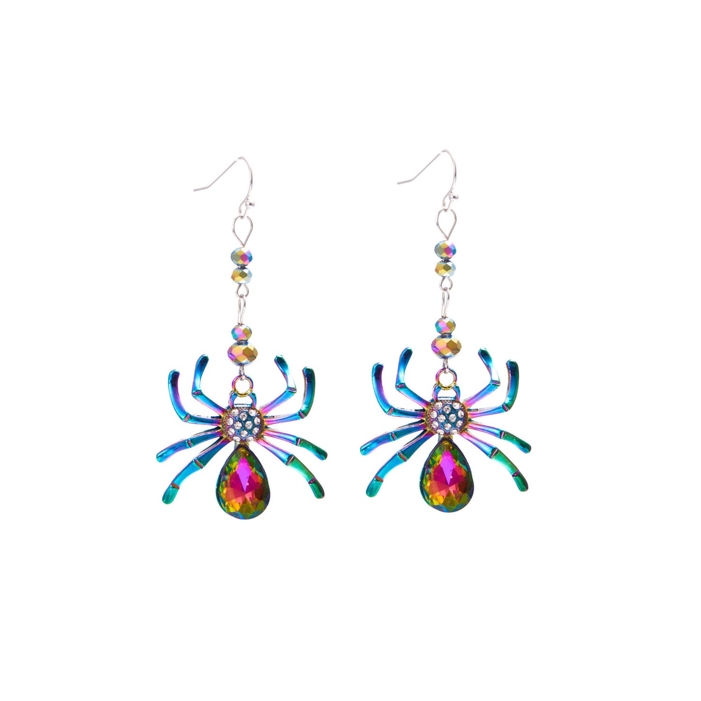 Halloween Spider Earrings in Alloy with Electroplated Finish for Women and Men Creative Animal-Shaped Fashion Accessory