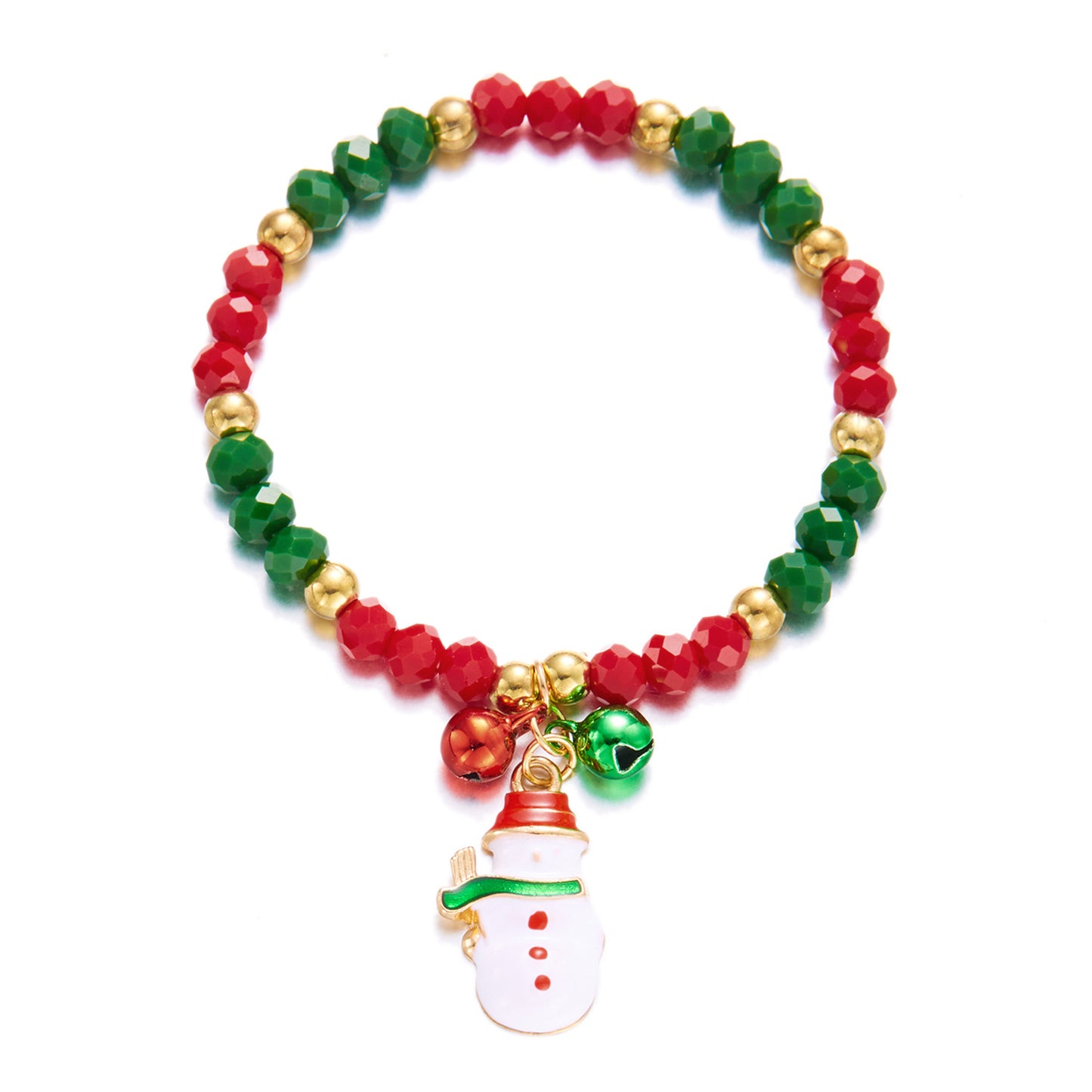 Handmade Christmas Bracelet with Alloy Beads and Crystal Accents Featuring Cartoon Character Design for Women