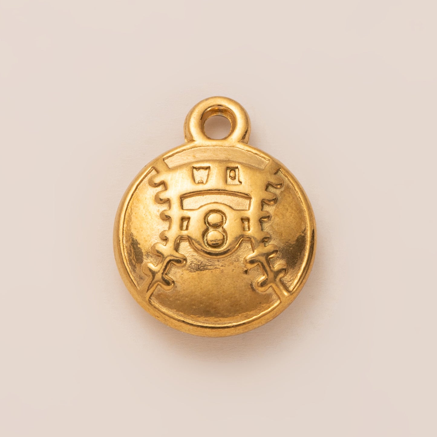 Sporty Vintage 18K Gold Plated Stainless Steel Ball Chain Necklace Charm Bar for Unisex