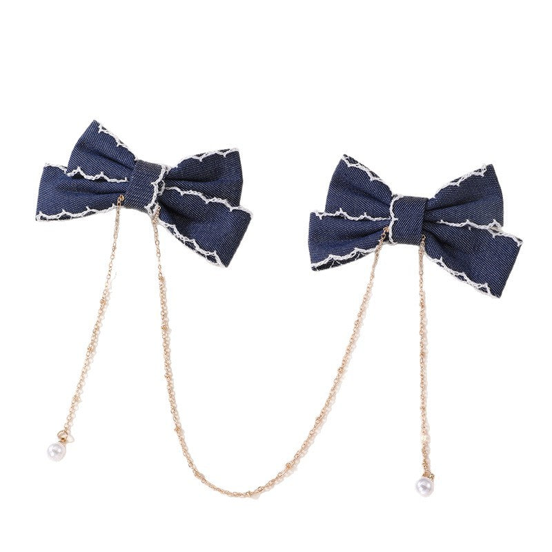 Pinza para el pelo retro coreana con lazo para niñas, horquilla de resina plástica, accesorio para el pelo de estilo natural