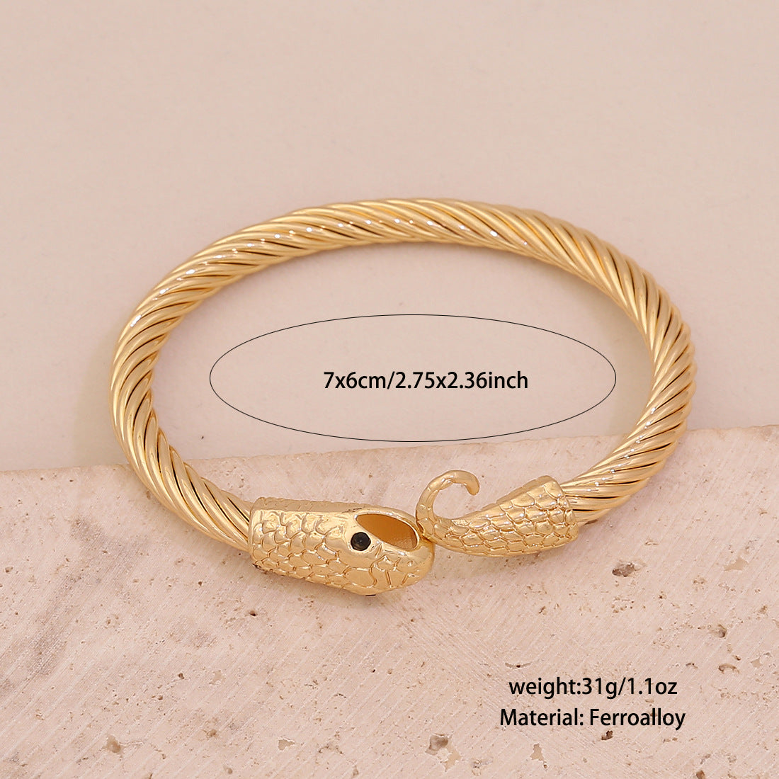 Edgy Snake-Shaped Collar Necklace Set with Iron Construction for Women