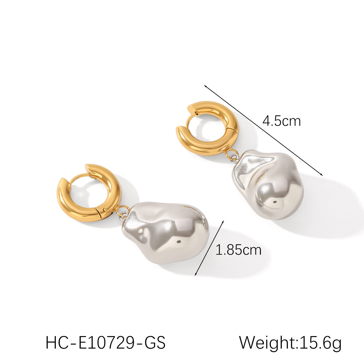 Baroque Style Stainless Steel Pendant Necklace Earrings Bracelet Ring Set with Gold Silver Two Tone Plated Titanium Steel Cross Chain