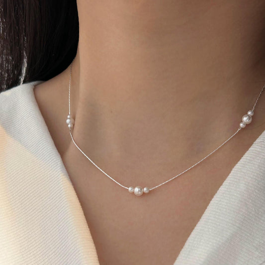 Collar con colgante de tulipán geométrico minimalista de plata de ley 925 con acabado chapado