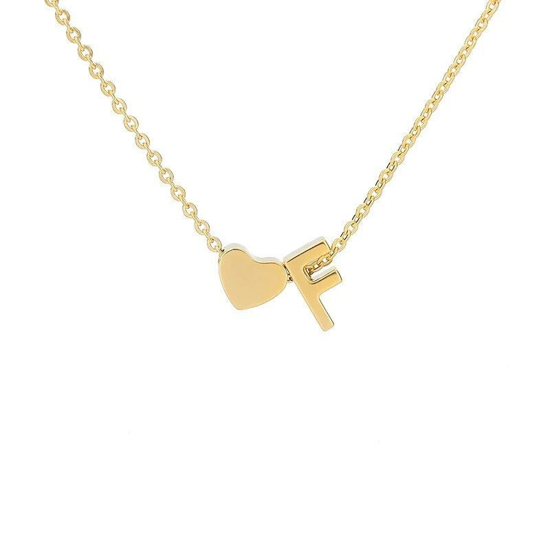 Collana Minimalista con Ciondolo a Cuore in Acciaio Inossidabile, Charms in Acciaio al Titanio e Finitura Placcata per Uomo e Donna