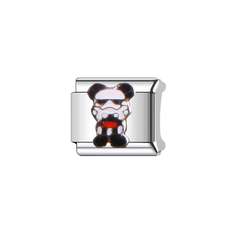 Sweet Cartoon Plated Stainless Steel DIY Charm Bar Bracelet Unisex
