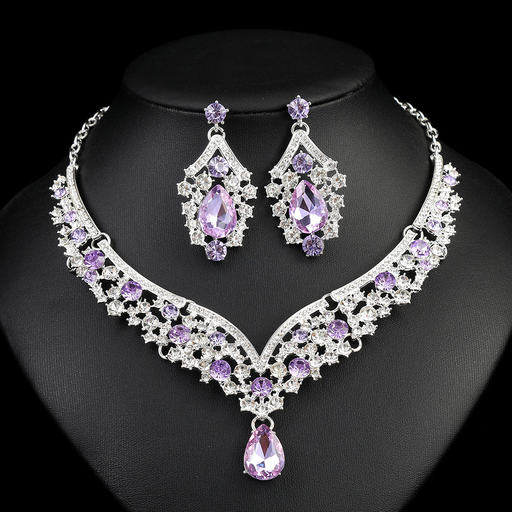 Vintage Style Floral Pattern Geometric Dot and Line Alloy Necklace Set with O-Chain and Matching Earrings for Women