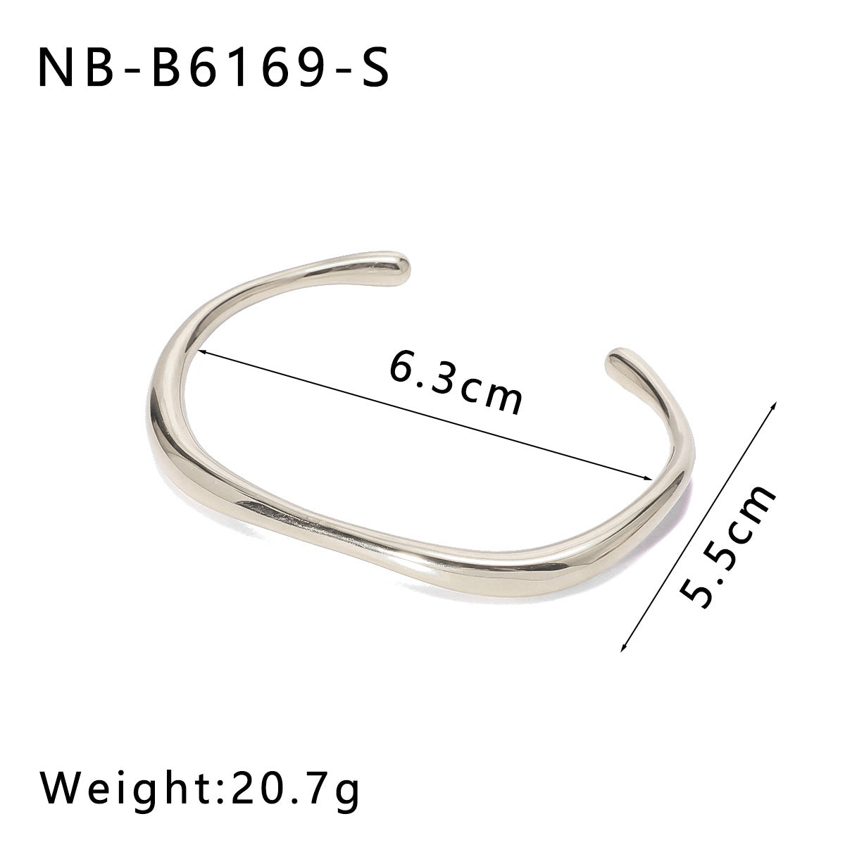 Minimalist Irregular C-Shaped Stainless Steel Bracelet with 18K Gold Plating Adjustable Opening Design